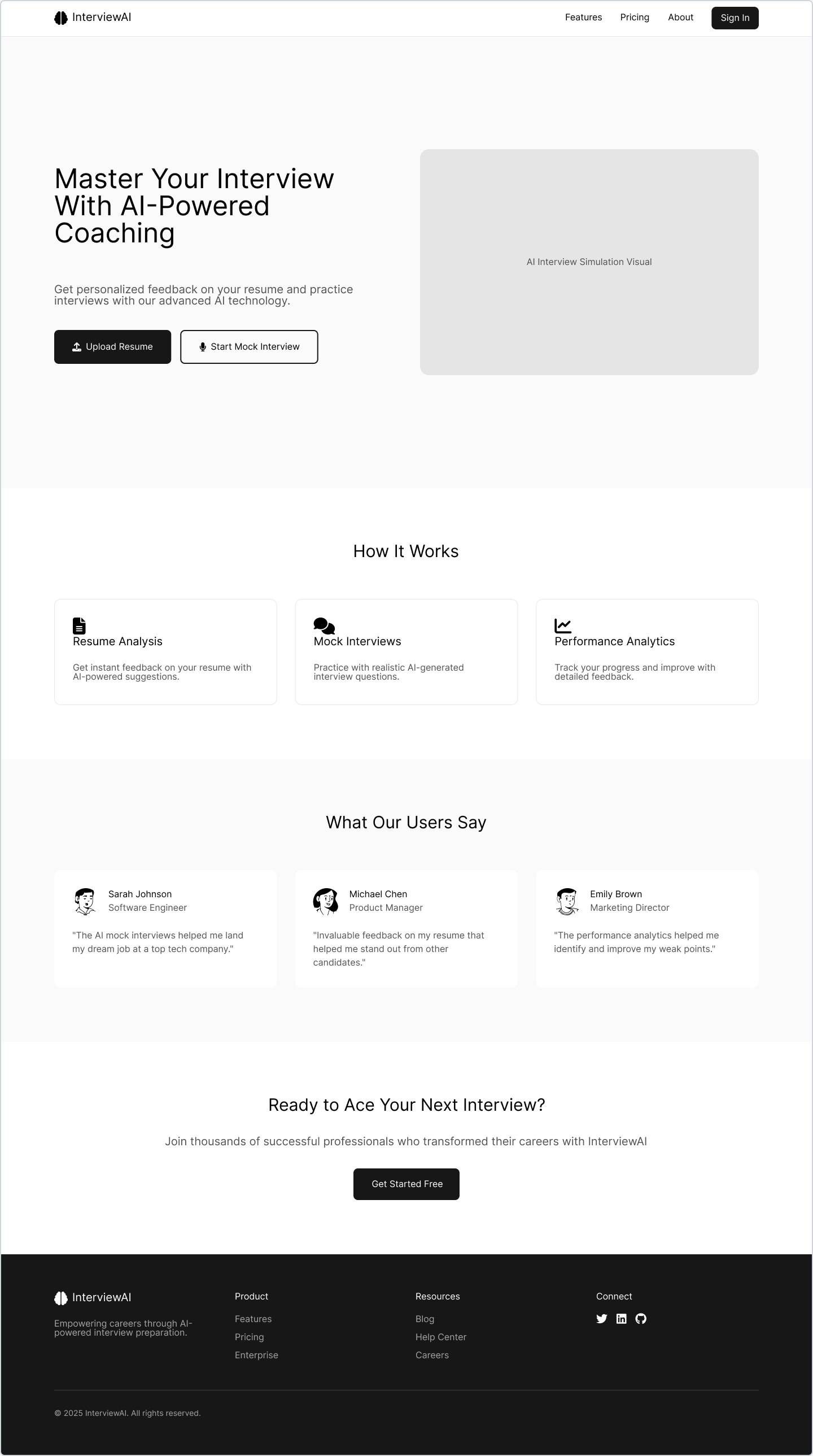 AI Resume Coach case study preview - Agile + AI MVP simulating startup workflows for resume analysis and mock interviews.
